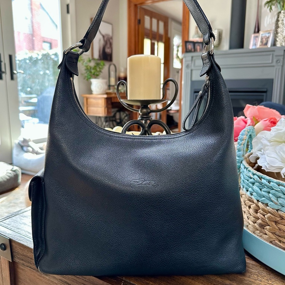 Longchamp Elegant Rousseau Black Hobo Bag